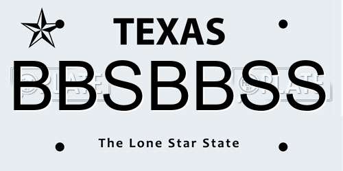 BBSBBSS Texas License Plate