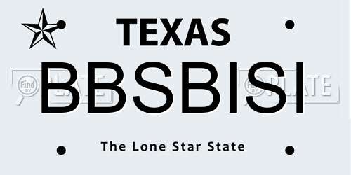 BBSBISI Texas License Plate