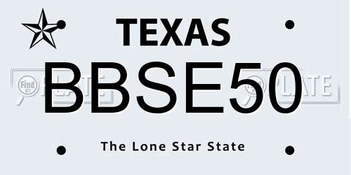 BBSE50 Texas License Plate