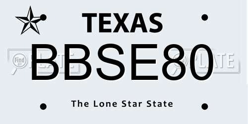 BBSE80 Texas License Plate