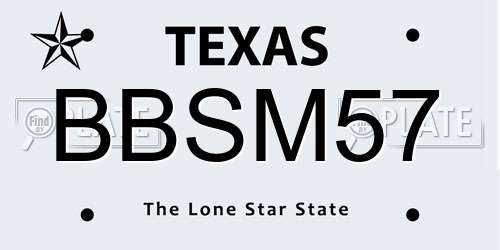 BBSM57 Texas License Plate