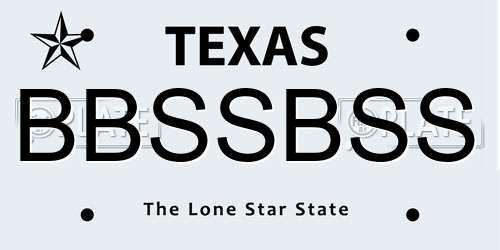 BBSSBSS Texas License Plate