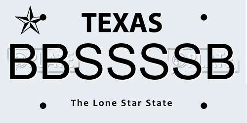 BBSSSSB Texas License Plate