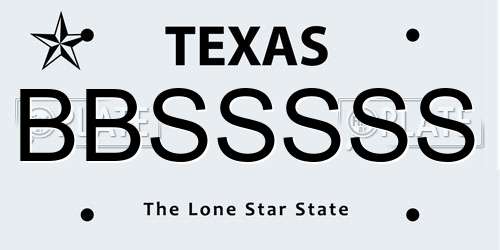 BBSSSSS Texas License Plate