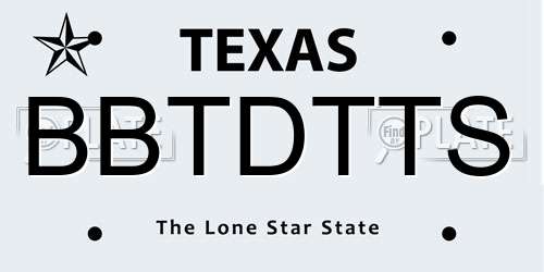BBTDTTS Texas License Plate