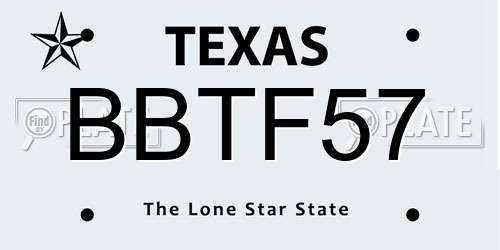 BBTF57 Texas License Plate