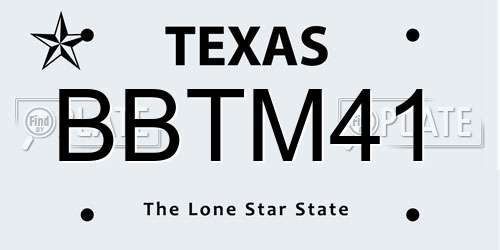 BBTM41 Texas License Plate