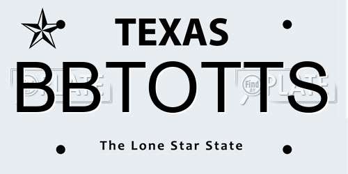 BBTOTTS Texas License Plate