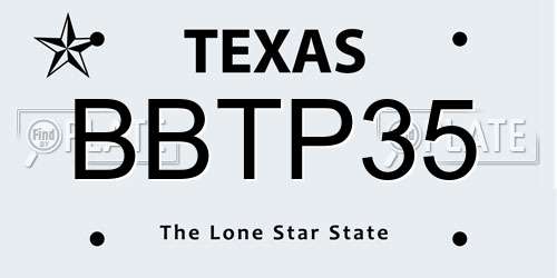 BBTP35 Texas License Plate