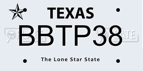 BBTP38 Texas License Plate