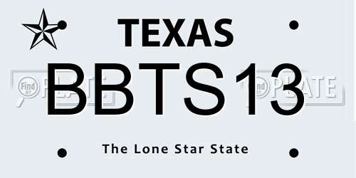 BBTS13 Texas License Plate