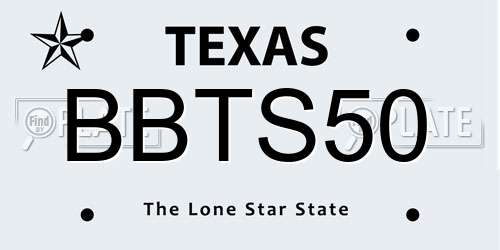 BBTS50 Texas License Plate