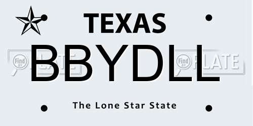 BBYDLL Texas License Plate