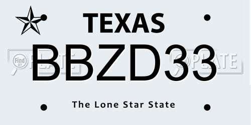 BBZD33 Texas License Plate