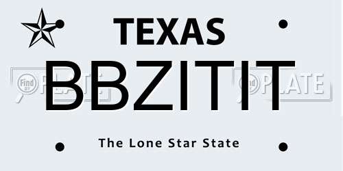 BBZITIT Texas License Plate