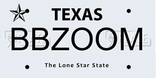 BBZOOM Texas License Plate