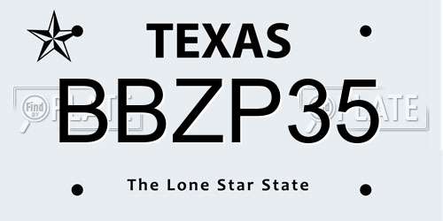 BBZP35 Texas License Plate