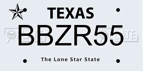 BBZR55 Texas License Plate