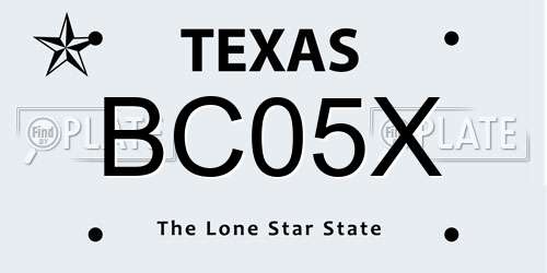 BC05X Texas License Plate