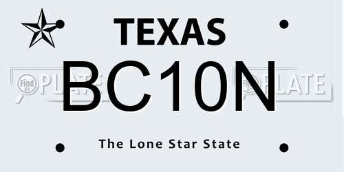 BC10N Texas License Plate