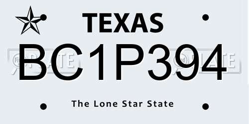 BC1P394 Texas License Plate