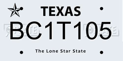 BC1T105 Texas License Plate
