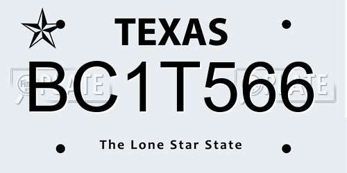 BC1T566 Texas License Plate
