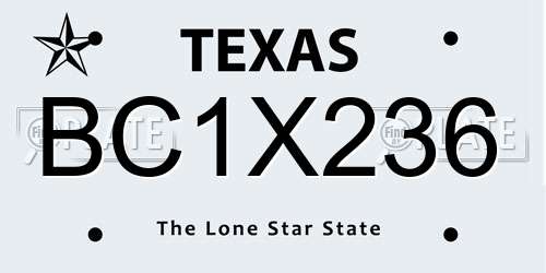 BC1X236 Texas License Plate