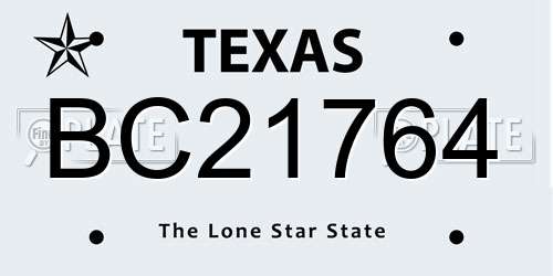 BC21764 Texas License Plate