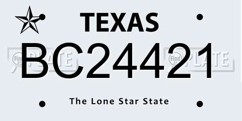 BC24421 Texas License Plate