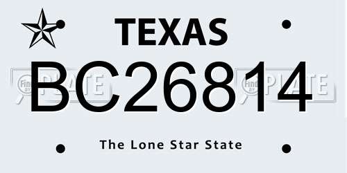 BC26814 Texas License Plate