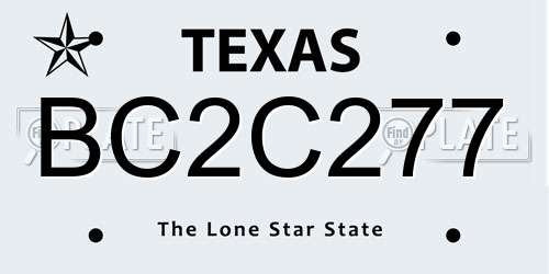 BC2C277 Texas License Plate