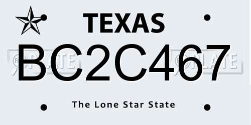 BC2C467 Texas License Plate