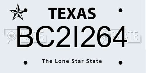 BC2I264 Texas License Plate