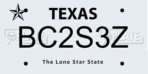 BC2S3Z Texas License Plate