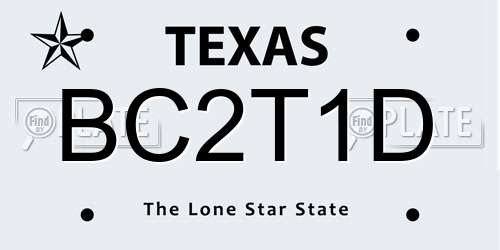 BC2T1D Texas License Plate