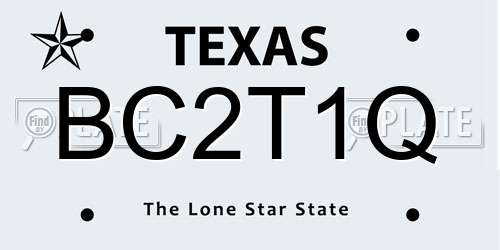 BC2T1Q Texas License Plate