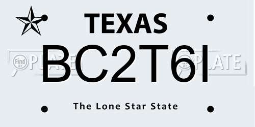 BC2T6I Texas License Plate