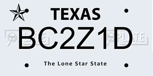 BC2Z1D Texas License Plate
