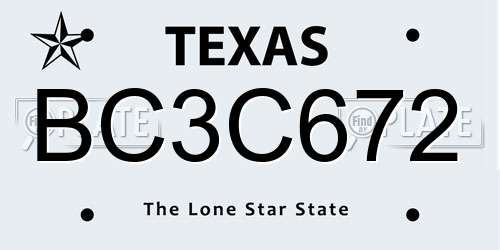 BC3C672 Texas License Plate