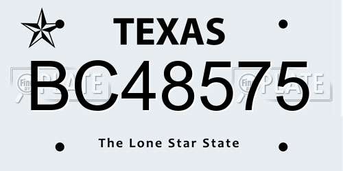 BC48575 Texas License Plate