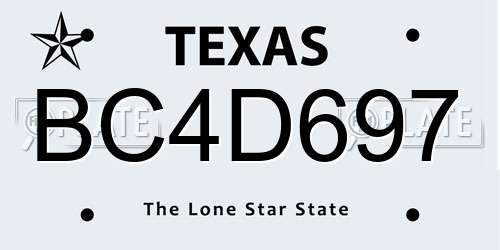 BC4D697 Texas License Plate