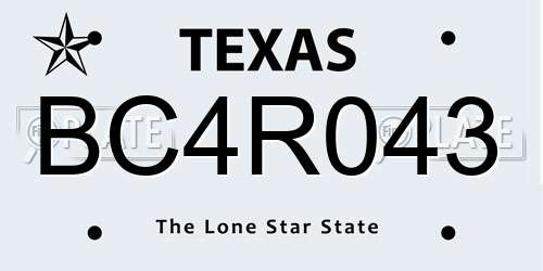 BC4R043 Texas License Plate