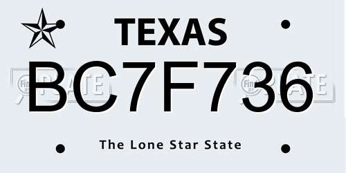 BC7F736 Texas License Plate