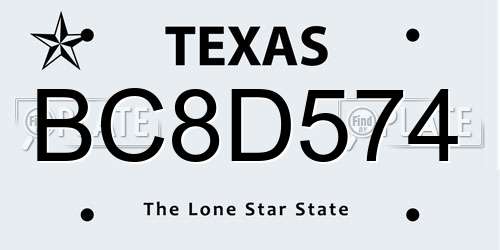 BC8D574 Texas License Plate