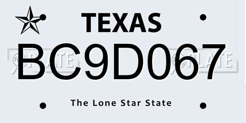 BC9D067 Texas License Plate