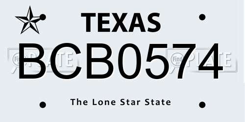 BCB0574 Texas License Plate