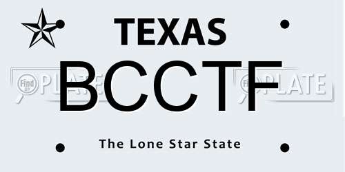 BCCTF Texas License Plate