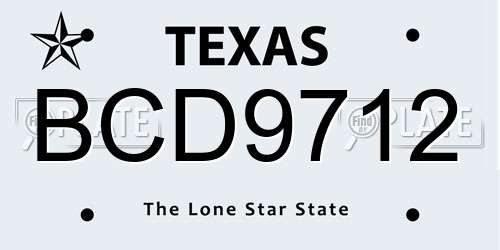 BCD9712 Texas License Plate