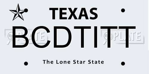 BCDTITT Texas License Plate
